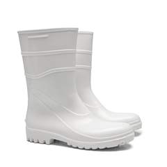 BOTA PVC CANO CURTO SEM FORRO BRACOL BRANCA TAMANHO 36