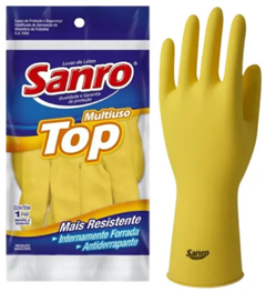 LUVA LATEX XG SANRO FIT AMARELA
