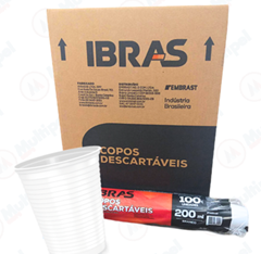 COPO DESC IBRAS PS BR 200ML C/25 PACOTES DE 100 UNIDADES