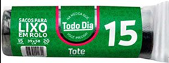 SACO LIXO TODO DIA PRETO 15L RL 25X20UN
