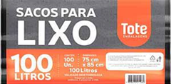 SACO LIXO TOTE PRETO 100L COMERCIAL