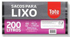 SACO LIXO TOTE PRETO 200LT